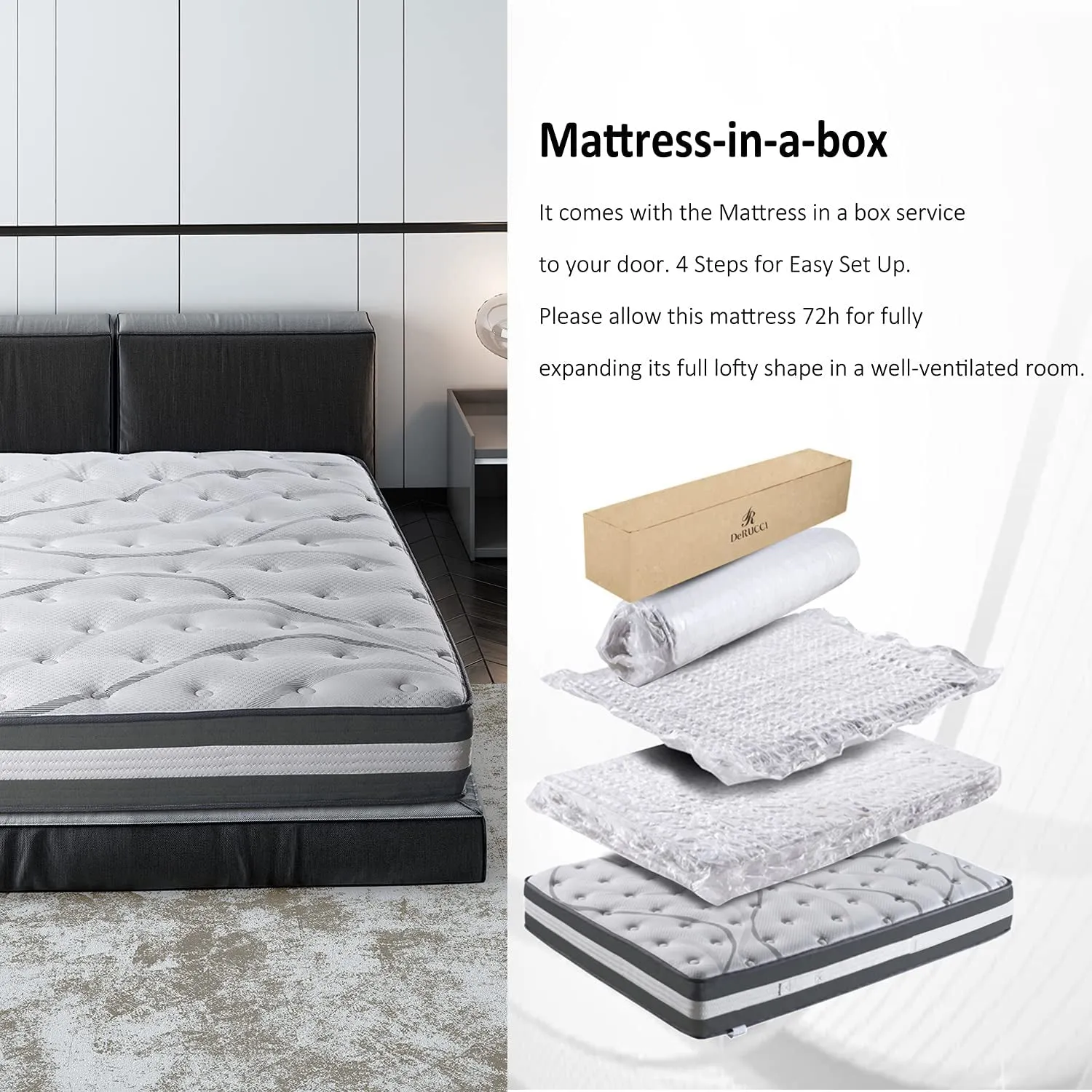 12" Hybrid Pocket Spring Mattress