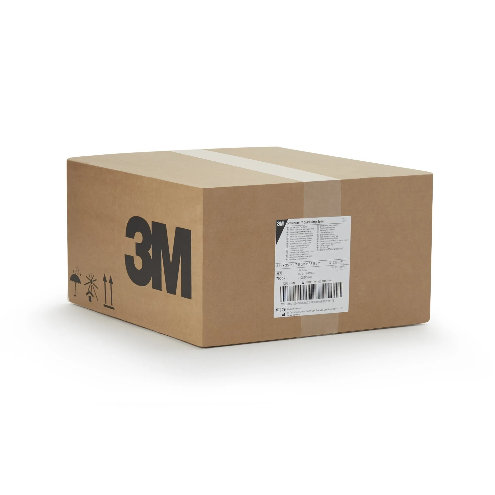 3M™ Scotchcast™ Quick Step Double Sided Felt Padded Splint, 3 x 35 Inch, 1 Case of 10
