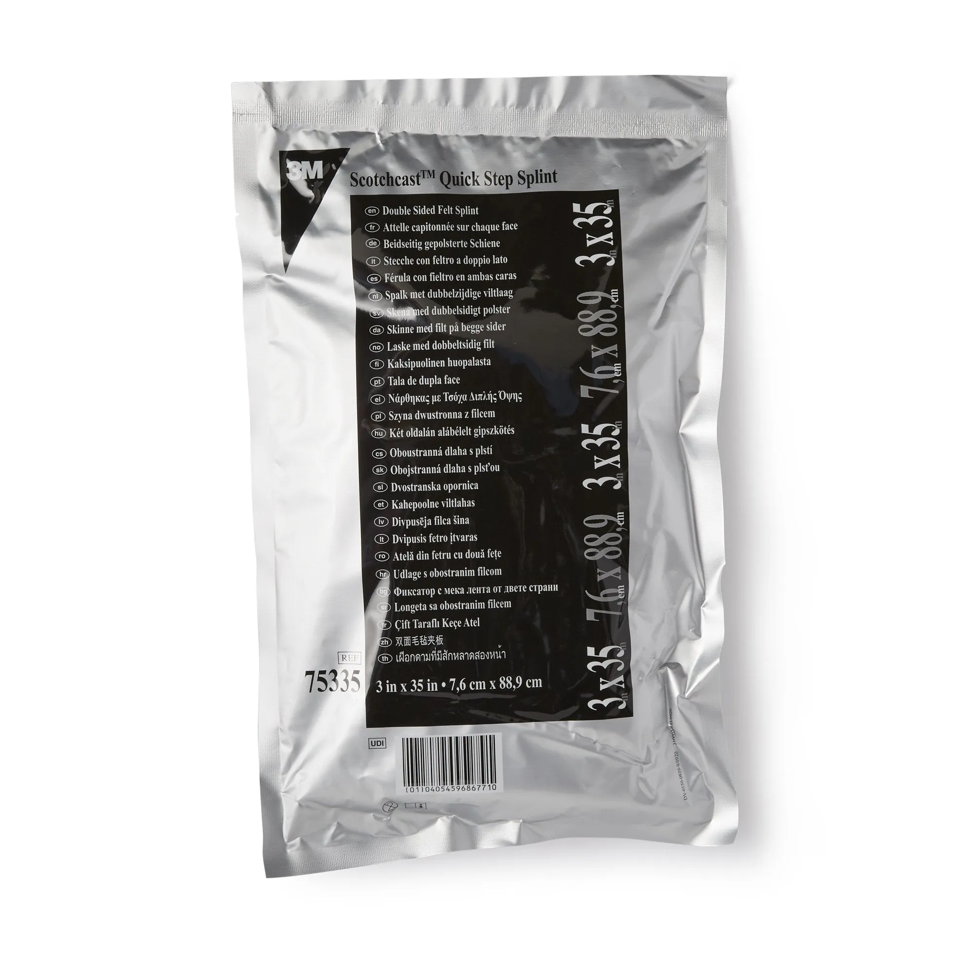3M™ Scotchcast™ Quick Step Double Sided Felt Padded Splint, 3 x 35 Inch, 1 Case of 10