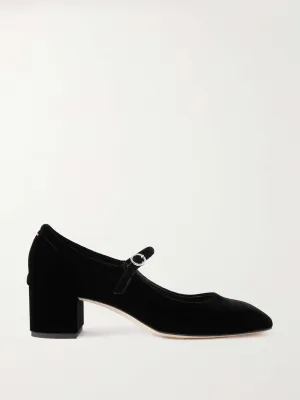Aline velvet Mary Jane pumps