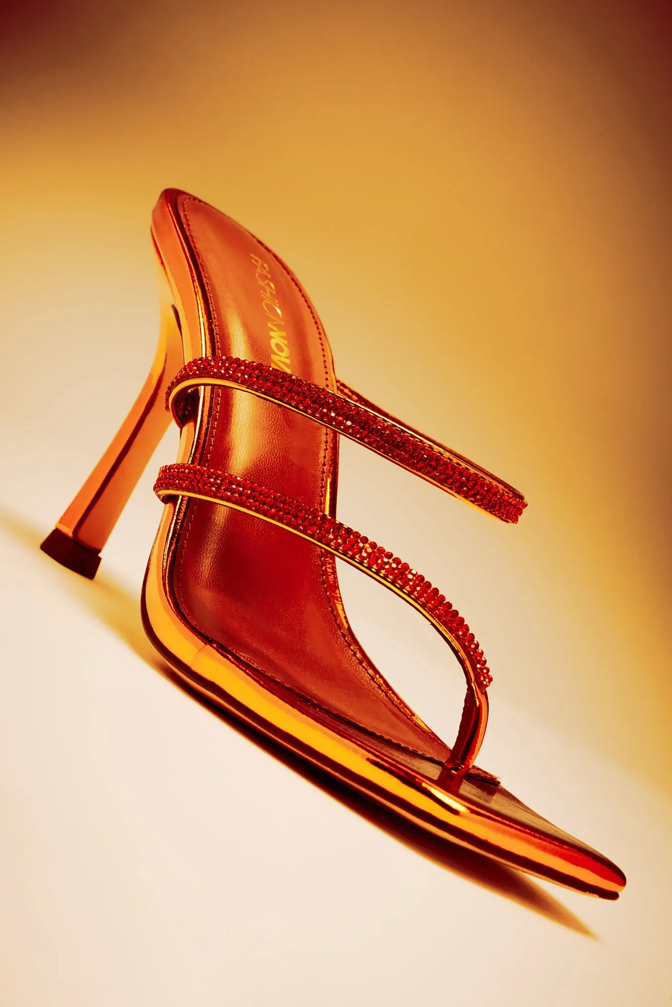 All Love Heeled Mules - Orange