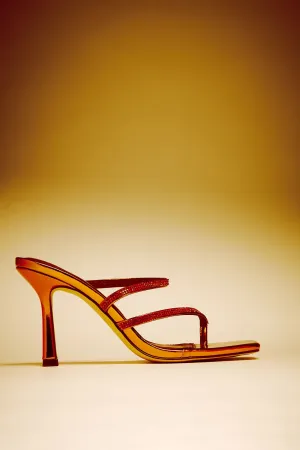 All Love Heeled Mules - Orange