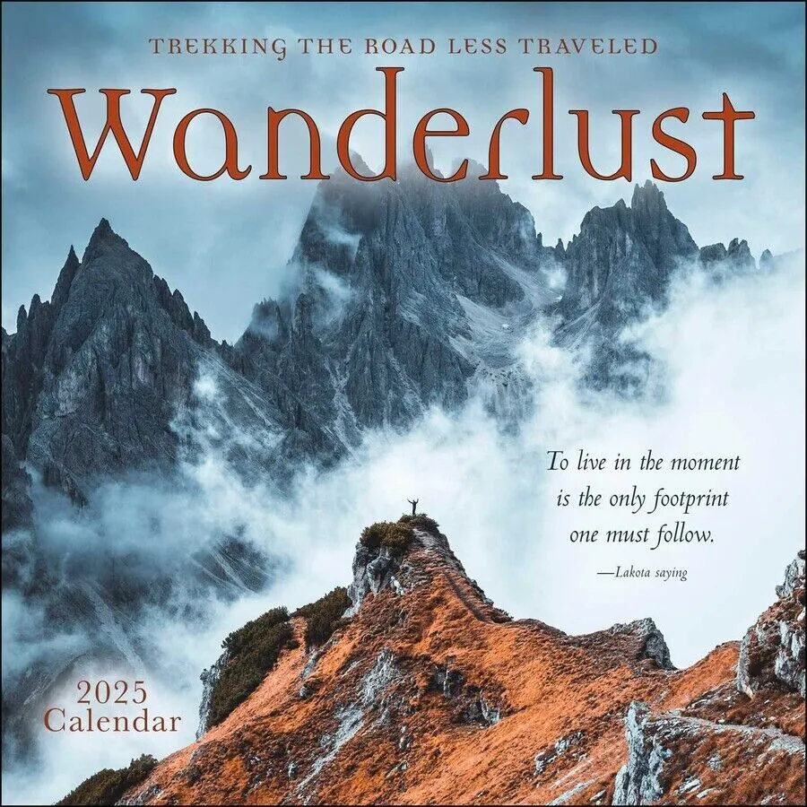 Amber Lotus Wanderlust 12x12 2025 Wall Calendar