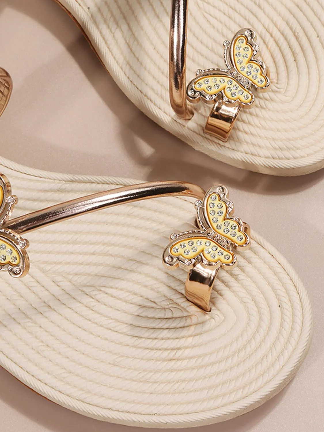 Amozae-Butterfly Decor Flat Slippers