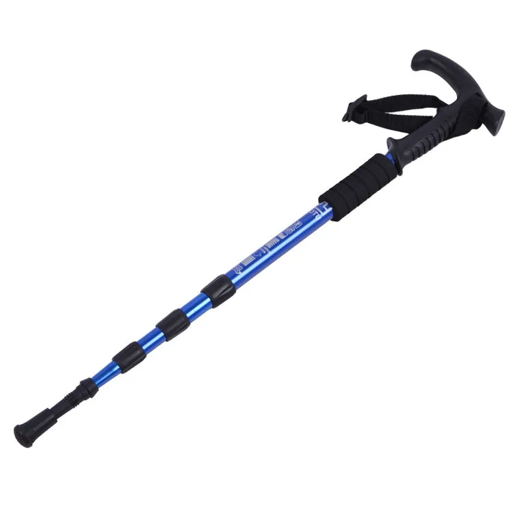 Aotu AT7555 108cm Outdoor Camping Aluminum Alloy T Handle Lock 4 Alpenstock(Blue)