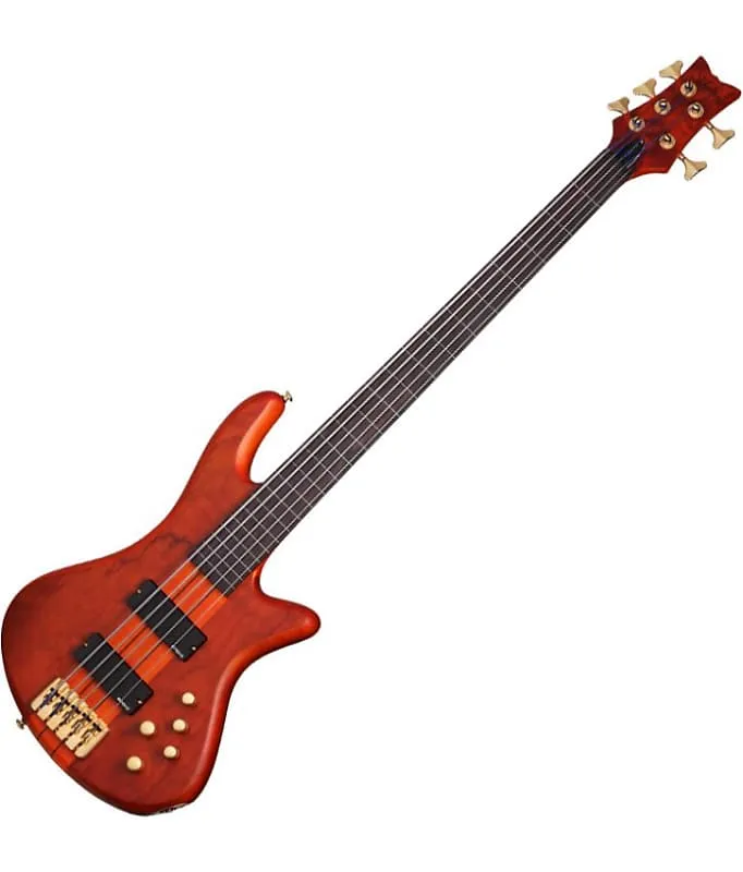 Bass guitar Schecter Stiletto Studio-5 FL Electric Bass Honey Satin