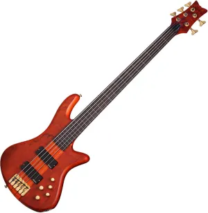 Bass guitar Schecter Stiletto Studio-5 FL Electric Bass Honey Satin