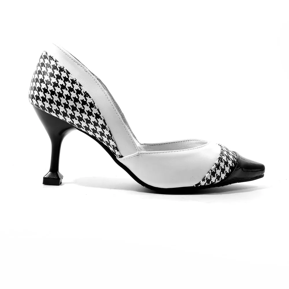Bigsizeheels Stylish Pointed Toe Slip-On Thread Casual Thin Shoes - White