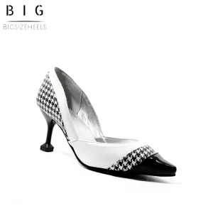 Bigsizeheels Stylish Pointed Toe Slip-On Thread Casual Thin Shoes - White