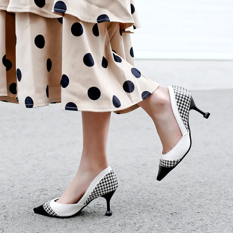 Bigsizeheels Stylish Pointed Toe Slip-On Thread Casual Thin Shoes - White