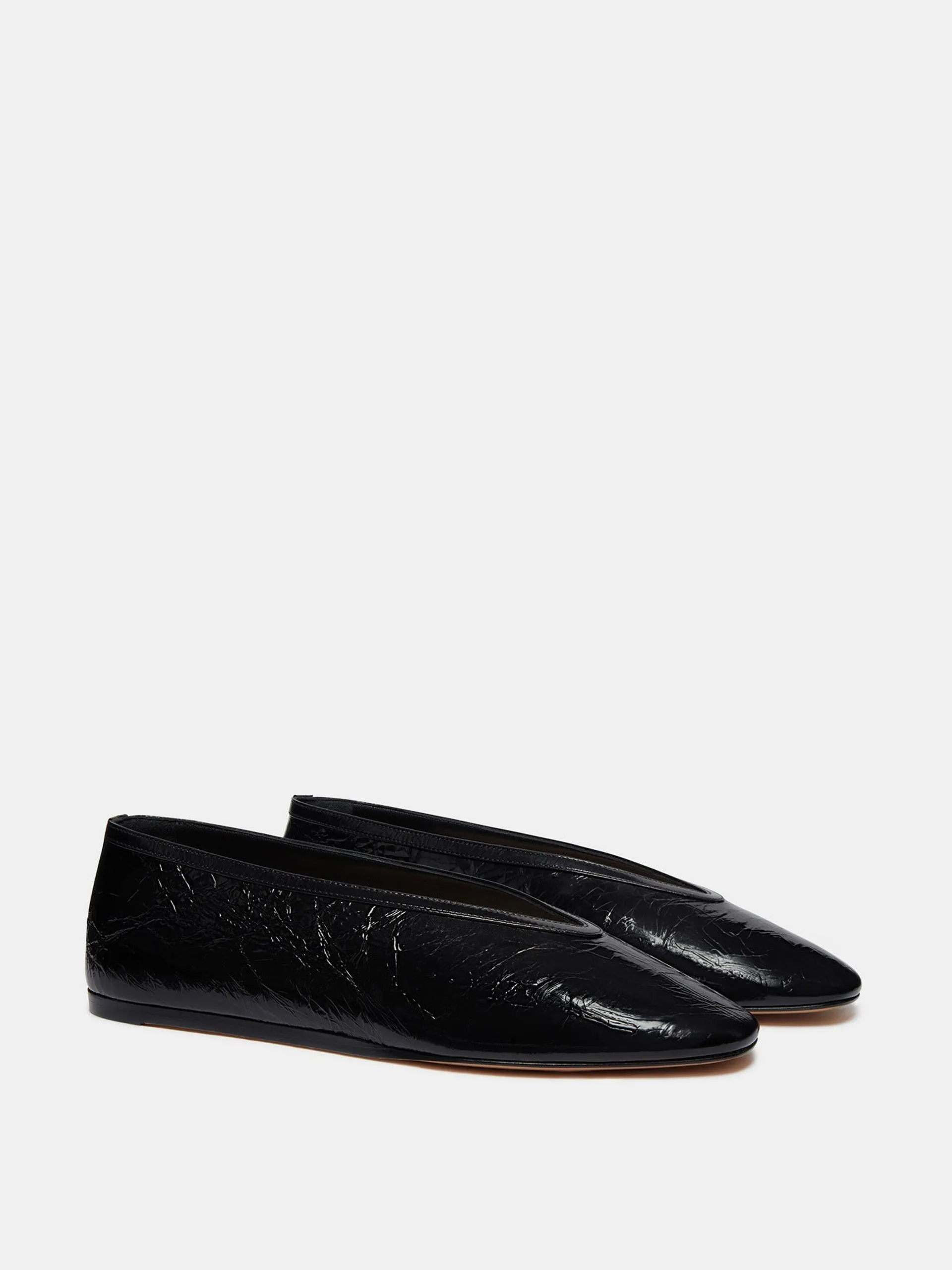 Black naplack leather Luna slippers