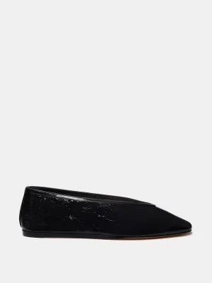 Black naplack leather Luna slippers