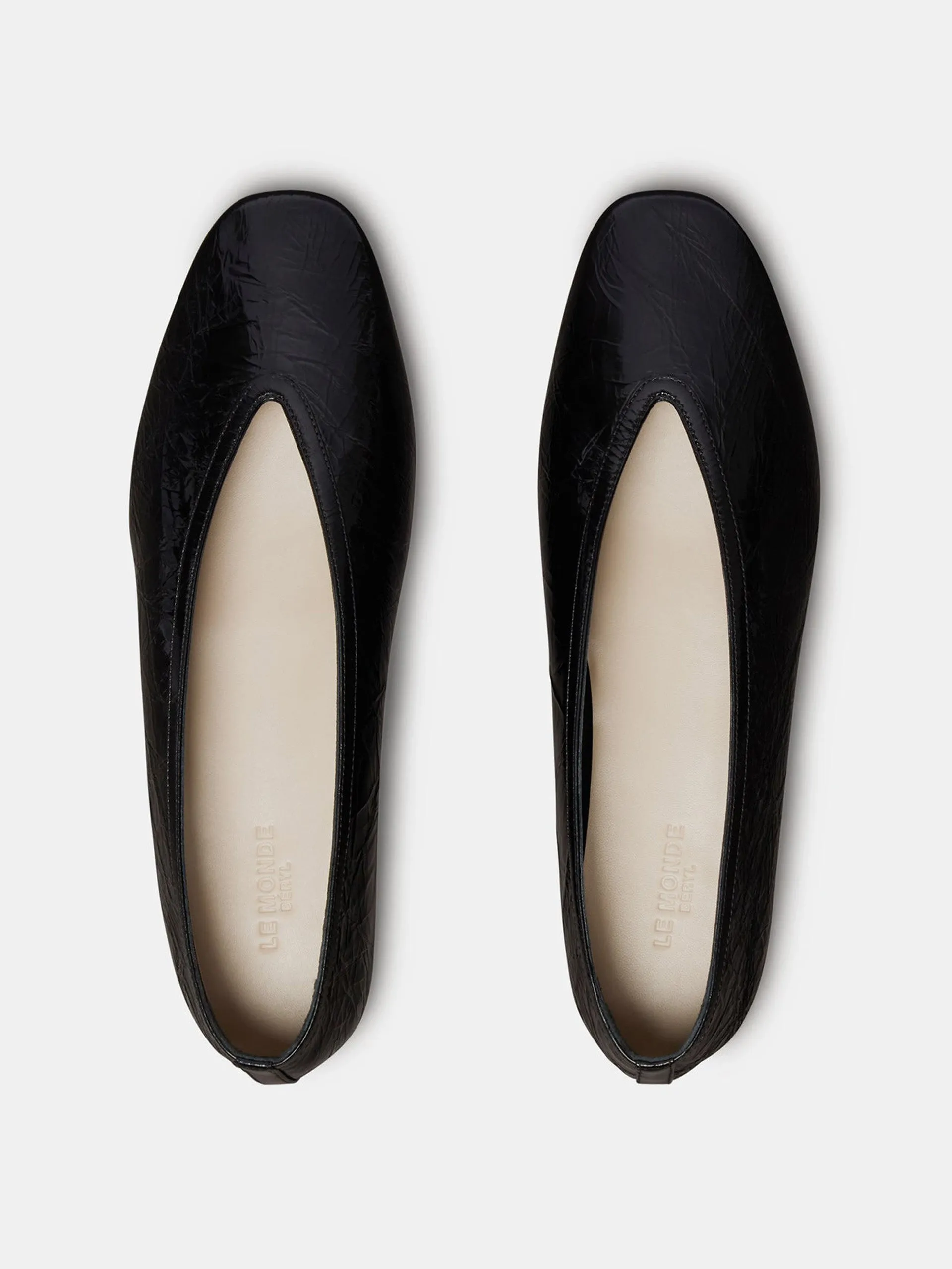 Black naplack leather Luna slippers