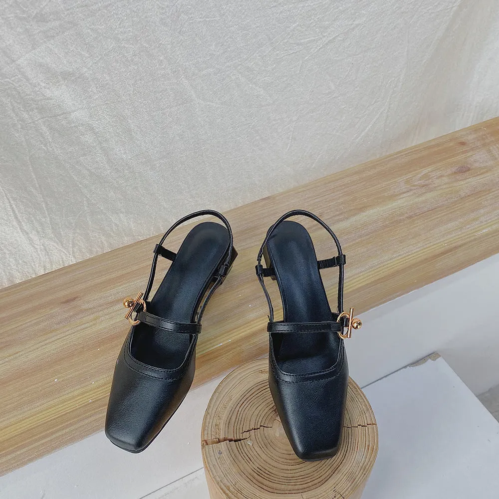Block heel retro sandals