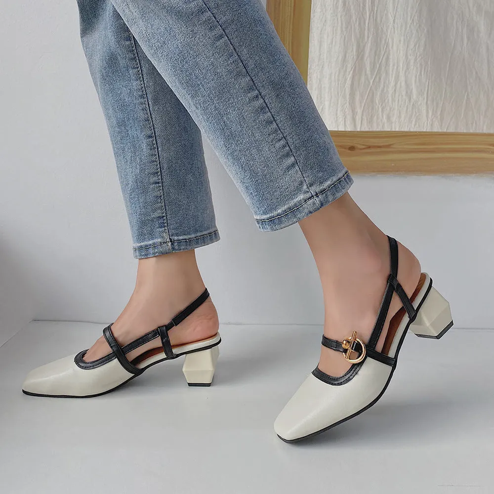 Block heel retro sandals