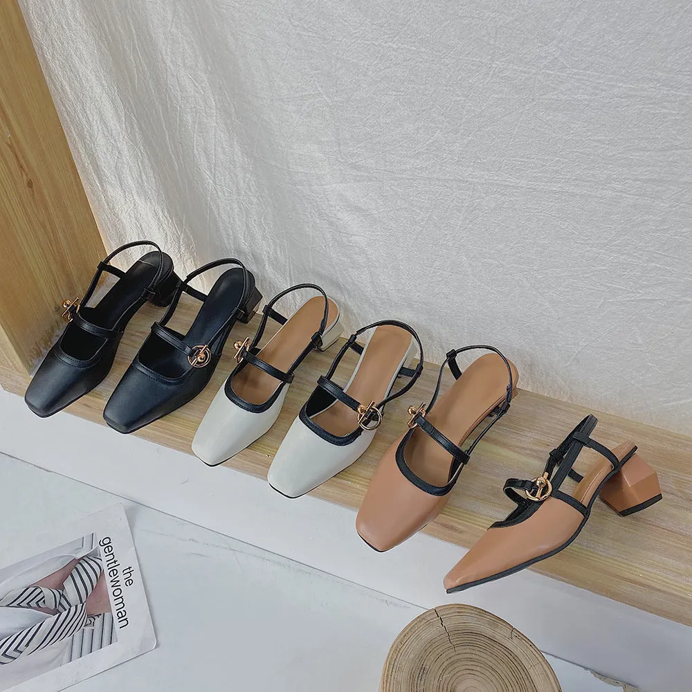 Block heel retro sandals