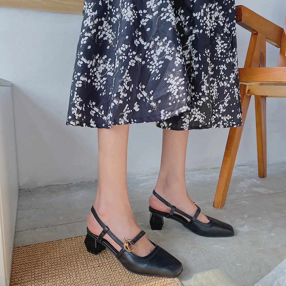 Block heel retro sandals