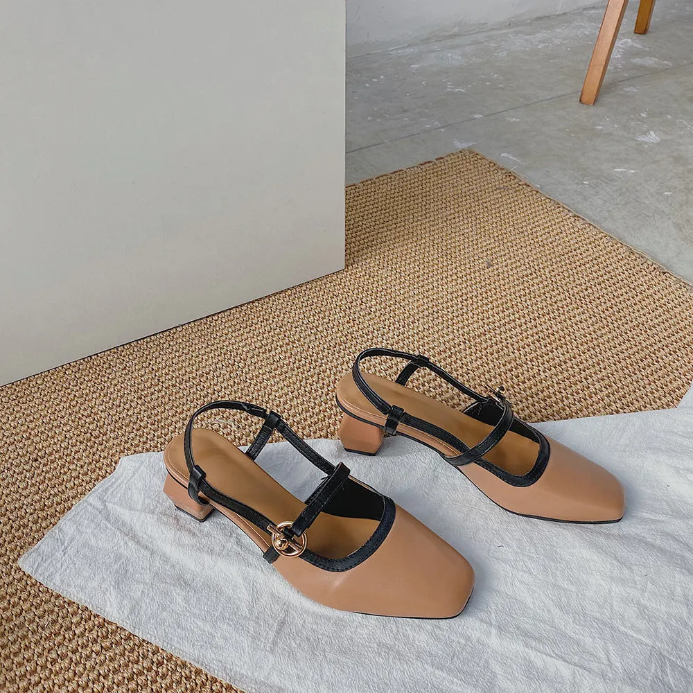 Block heel retro sandals