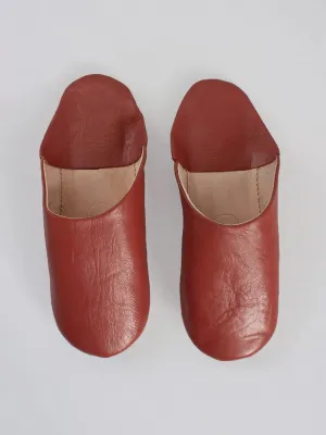 Bohemia Men's Leather Babouche Slippers, Terracotta
