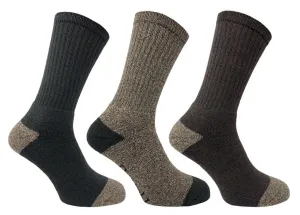 Bramble Mens Docks All Terrain Socks 3PK Green/Beige/Brown 6-11