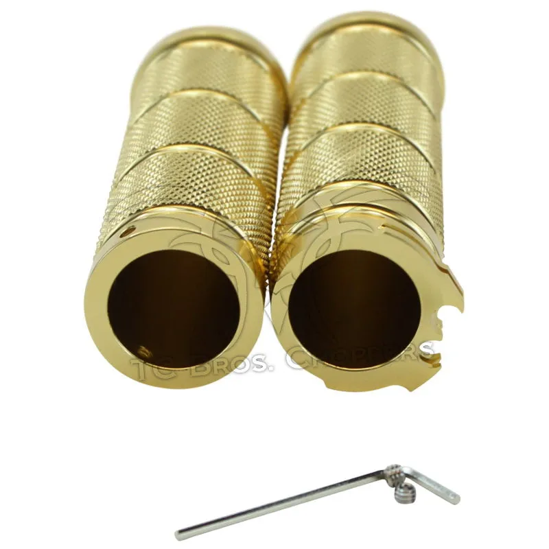 Brass Knurled Billet 1" Grips (Harley 73-12 dual cable applications)