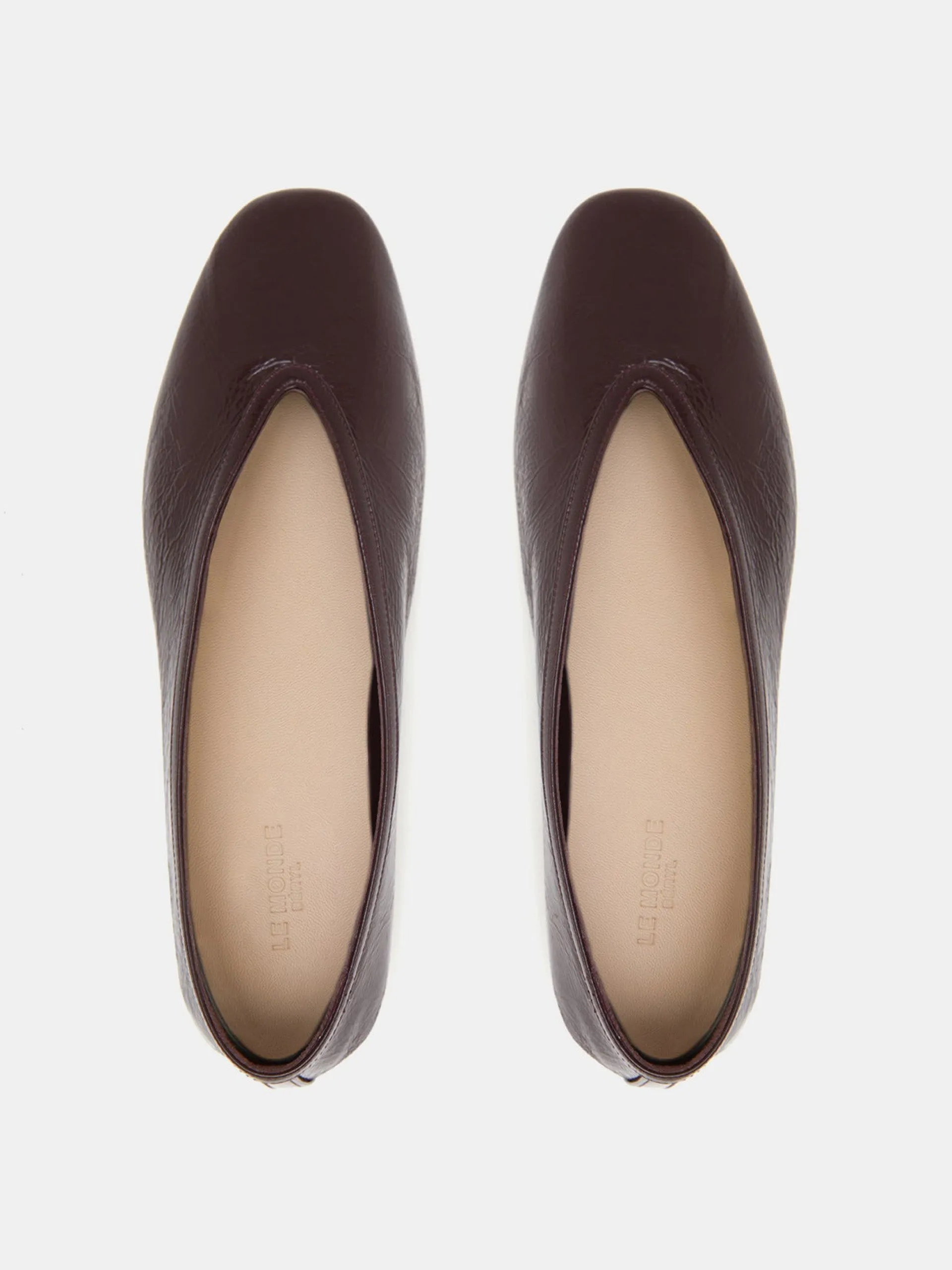 Chocolate patent leather Luna slippers