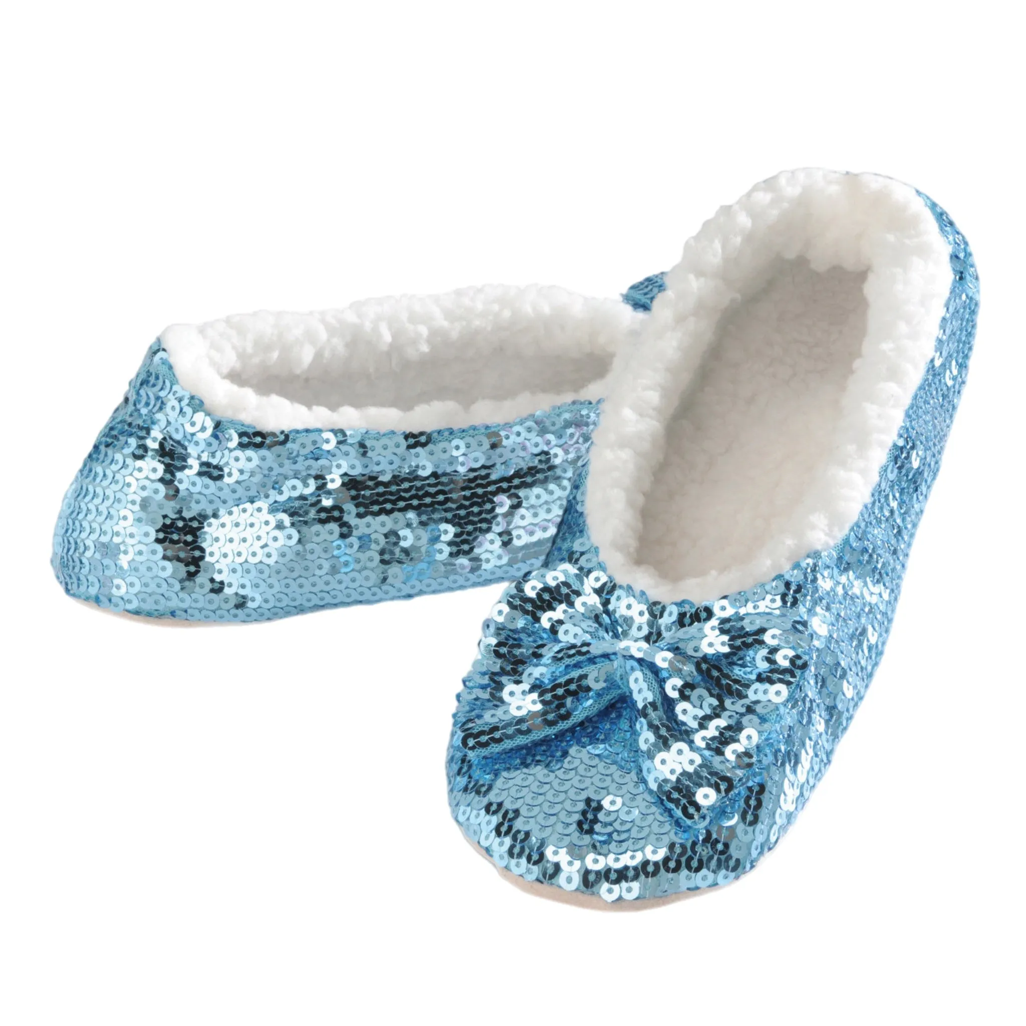 Classic Baby Blue Sequin Slippers  LADIES SIZES