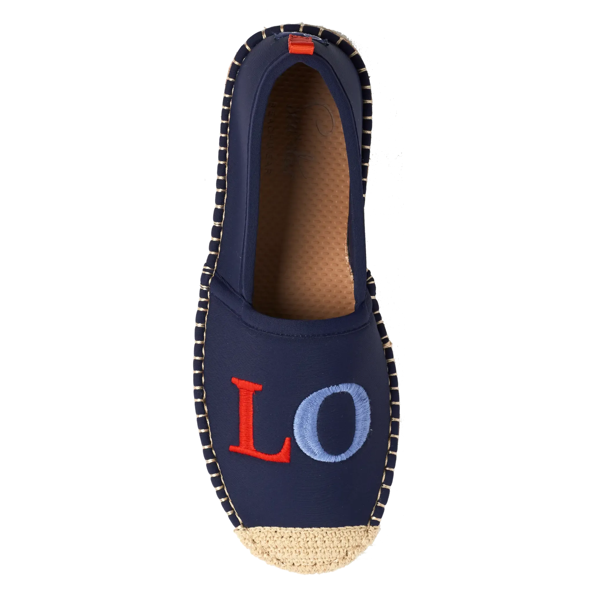 DARK NAVY LOVE EMBROIDERY - WOMENS BEACHCOMBER ESPADRILLE