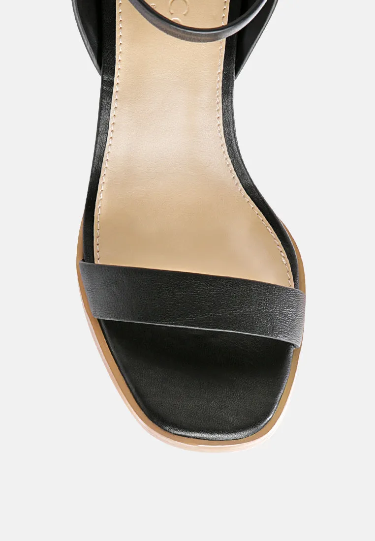 DOLPH Stack Block Heeled Sandal in Black