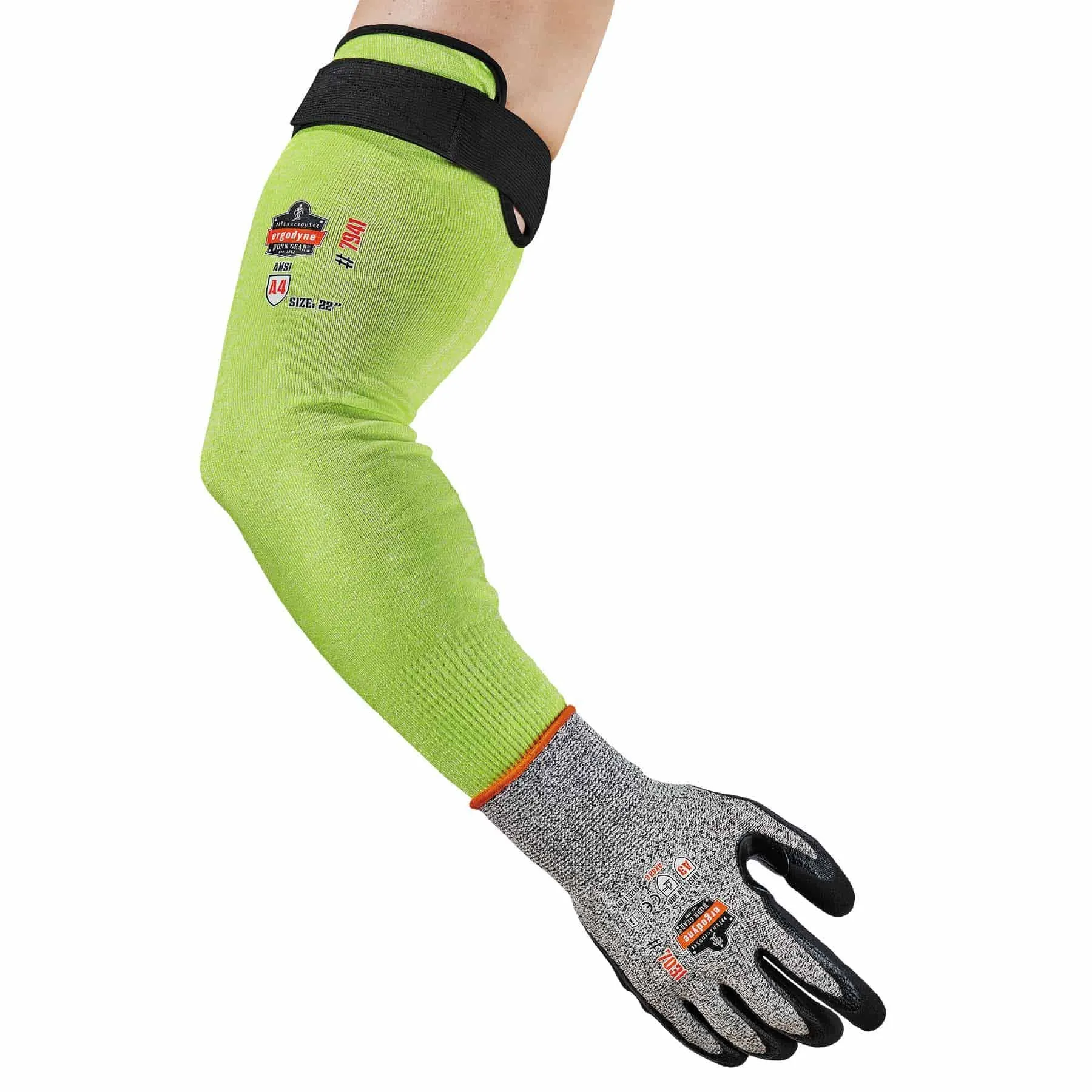 Ergodyne 17945 7941-PR 22 in Lime CR Protective Arm Sleeve 1-Pair