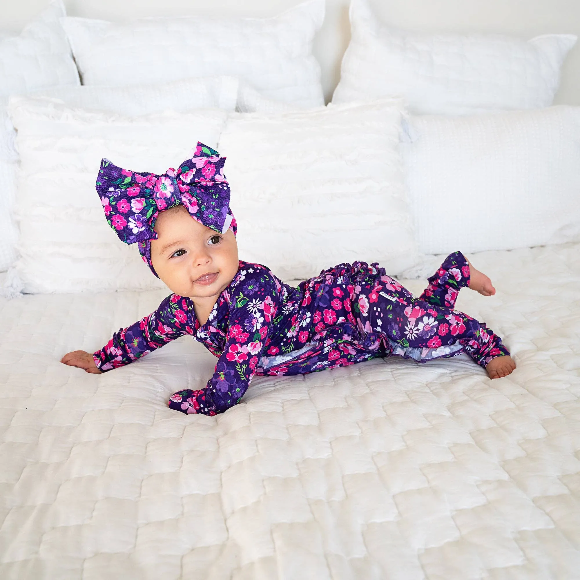 GIG Mila Ruffle Zip Bamboo Baby Pajama Sleeper
