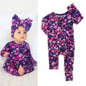 GIG Mila Ruffle Zip Bamboo Baby Pajama Sleeper