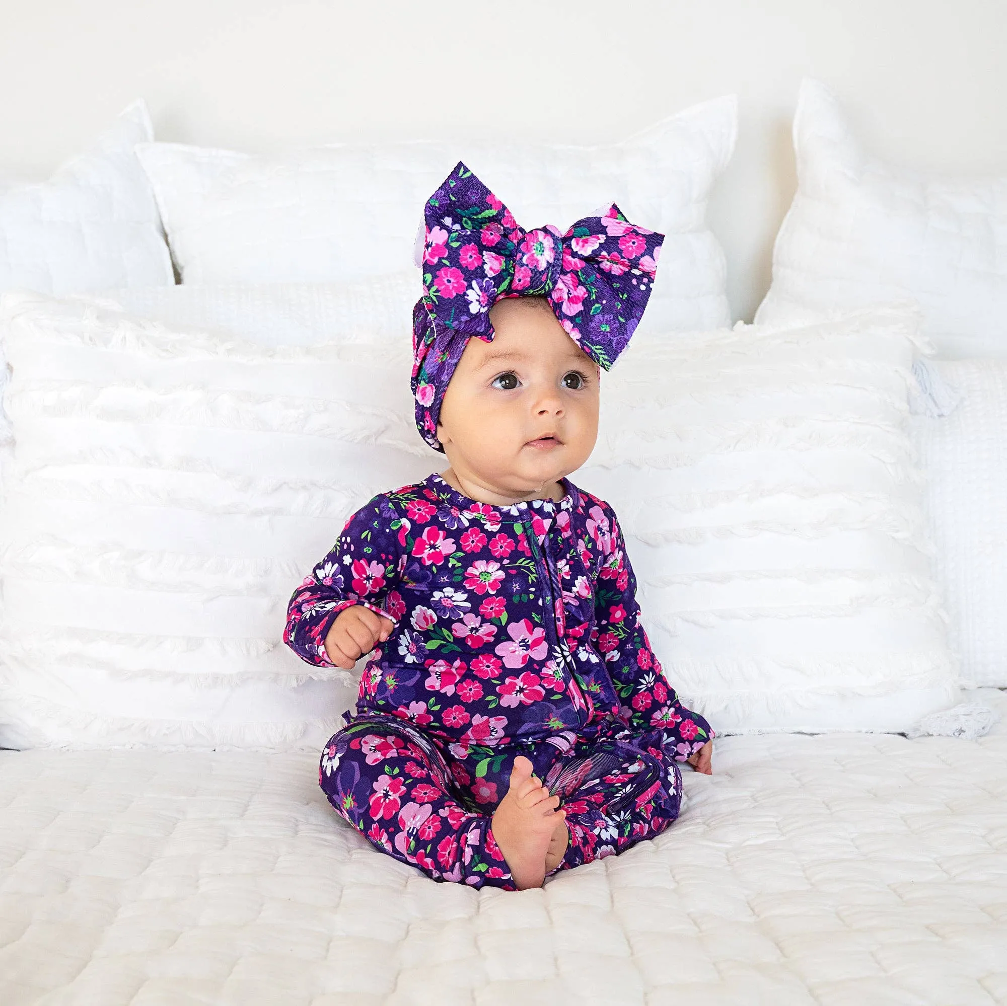 GIG Mila Ruffle Zip Bamboo Baby Pajama Sleeper