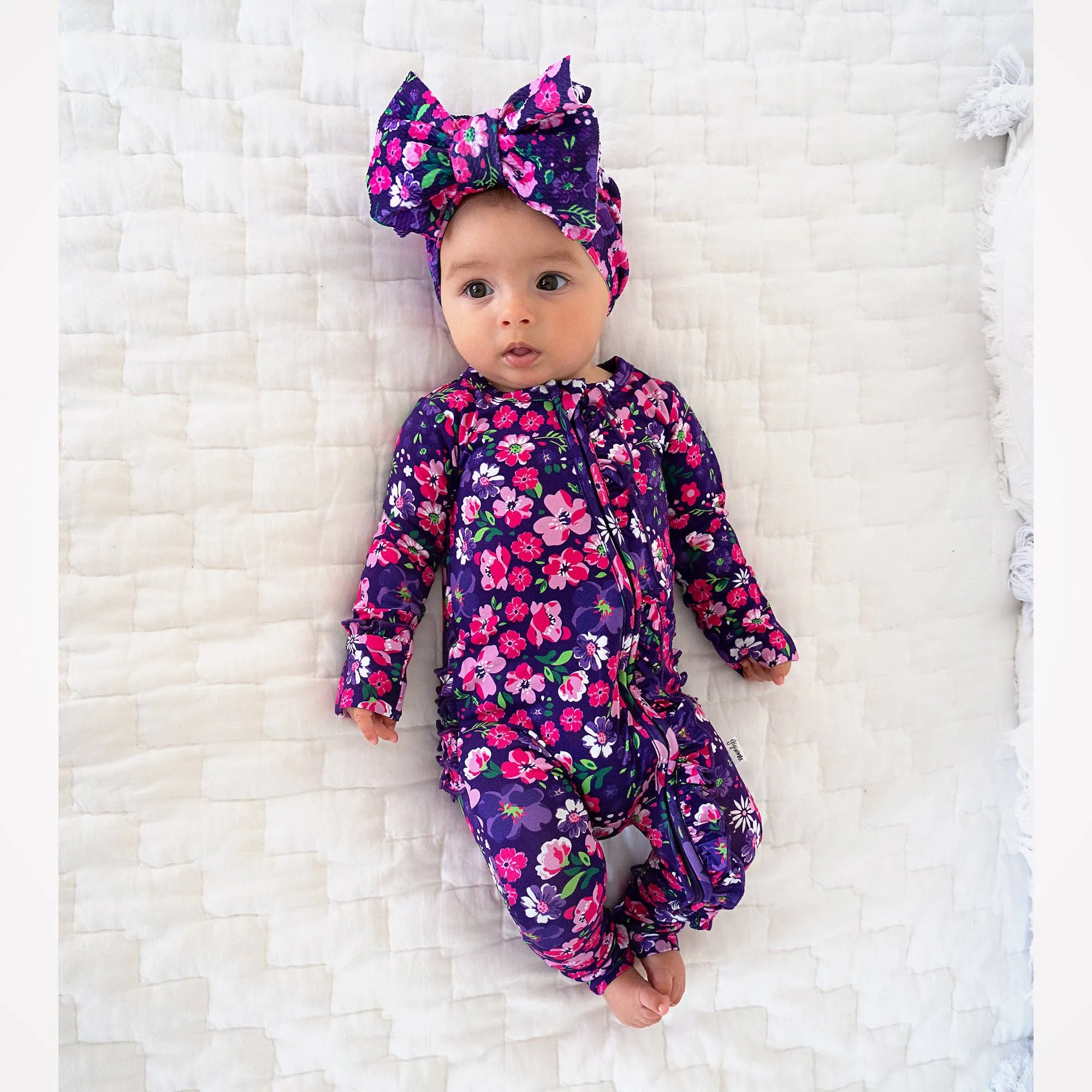 GIG Mila Ruffle Zip Bamboo Baby Pajama Sleeper