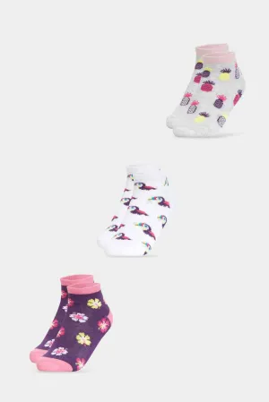 Girls Assorted Socks Set (Pack Of 3)