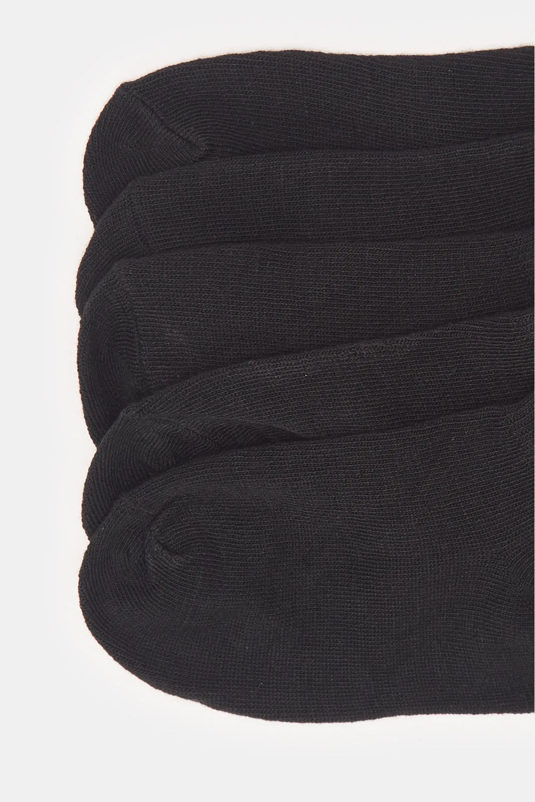 Girls Black Ankle Length Socks Set (5 Pairs)
