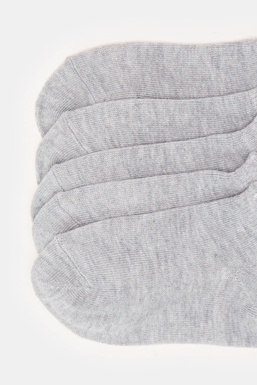 Girls Grey Ankle Length Socks Set (5 Pairs)