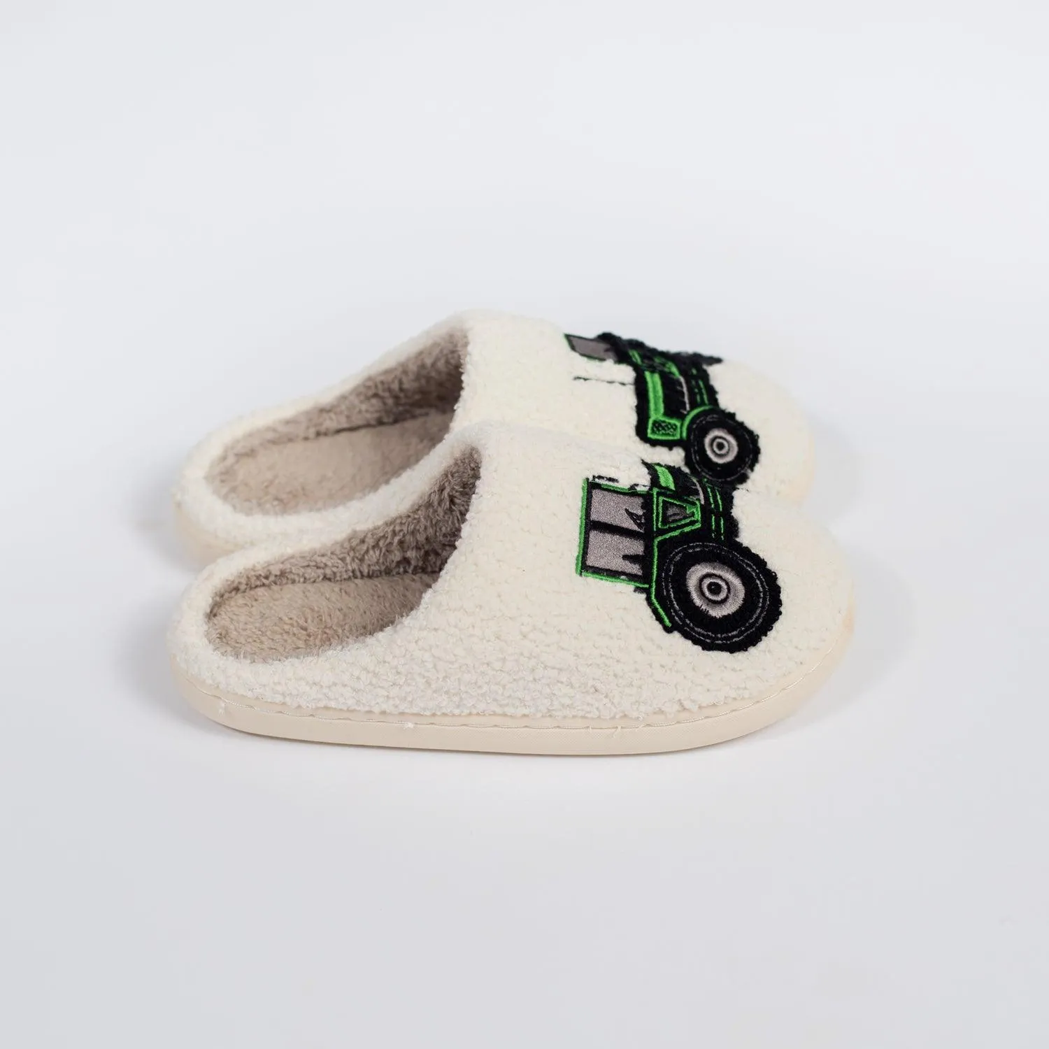 Green Tractor Slippers - Kids