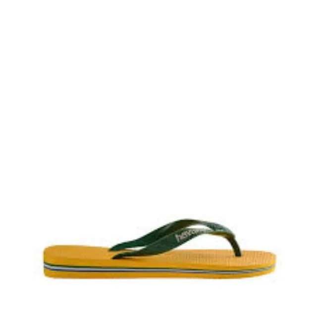 Havaianas Brasil Logo Kids Beach Slippers Yellow