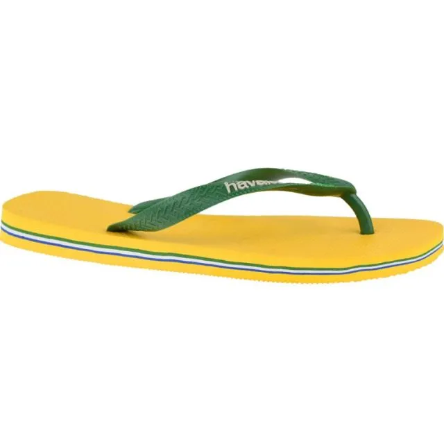 Havaianas Brasil Logo Kids Beach Slippers Yellow