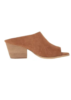 Jerome Peep Toe Heeled Slide in Tan