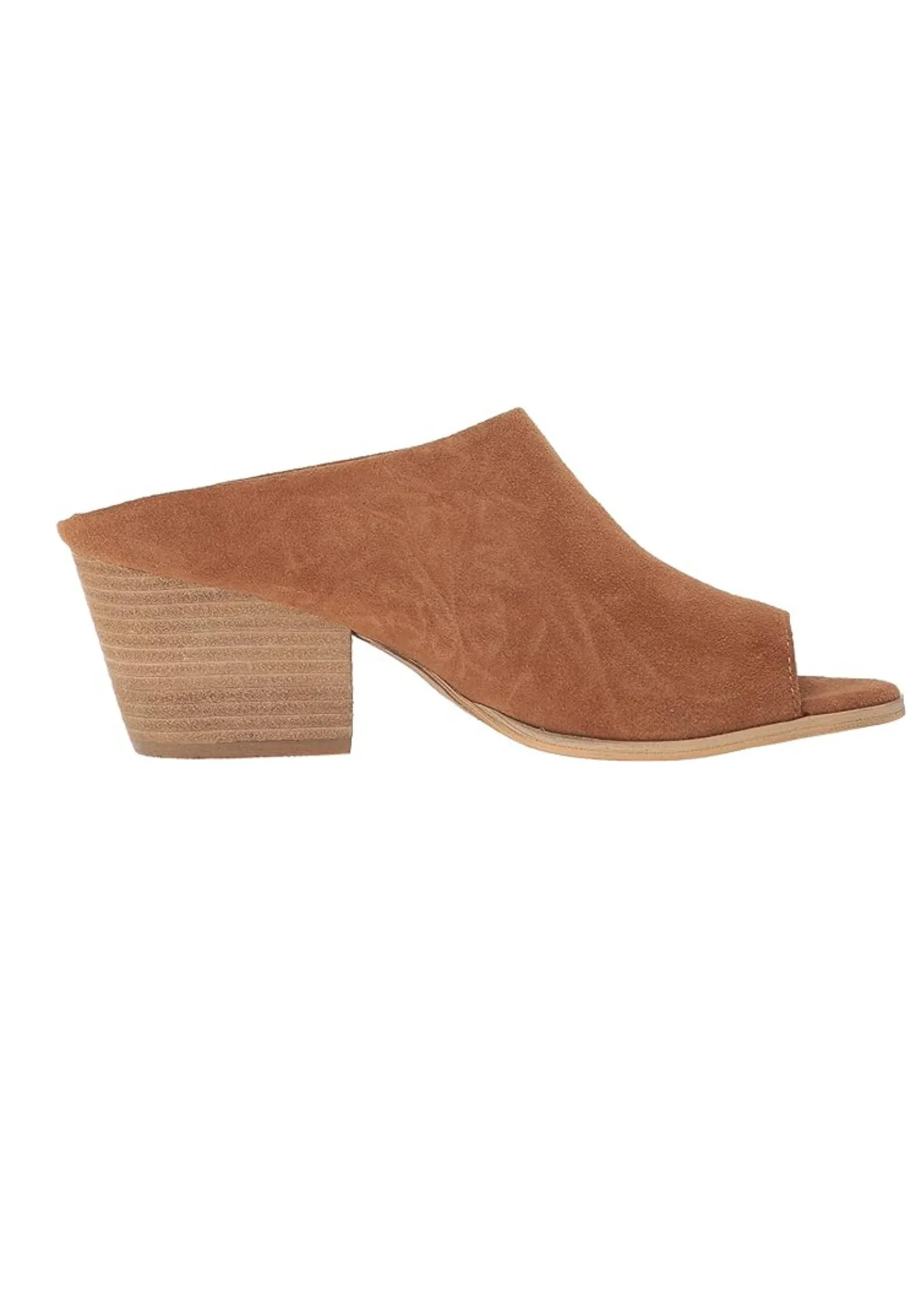 Jerome Peep Toe Heeled Slide in Tan