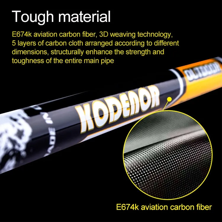 KODENOR Outdoor Mountaineering Portable Foldable Carbon Fibre Straight Handle Alpenstocks Trekking Poles, Length : 63-135CM (Black Blue)