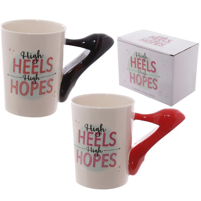 Ladies High Heels Stiletto Shoe 3D Handle Mug High Heels High Hopes Coffee Mug Cup Gift For Fashionista