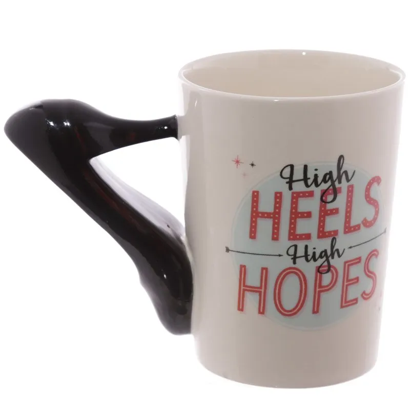 Ladies High Heels Stiletto Shoe 3D Handle Mug High Heels High Hopes Coffee Mug Cup Gift For Fashionista