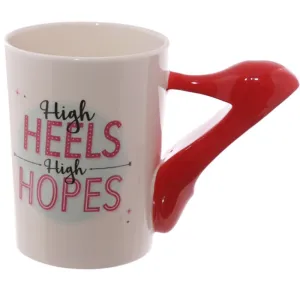 Ladies High Heels Stiletto Shoe 3D Handle Mug High Heels High Hopes Coffee Mug Cup Gift For Fashionista