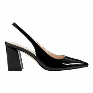 Marc Fisher Ltd Women's Valinda Black/Black/New Pat Leather M