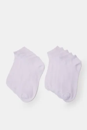 Men White Plain Ankle Socks Set (10 Pairs)