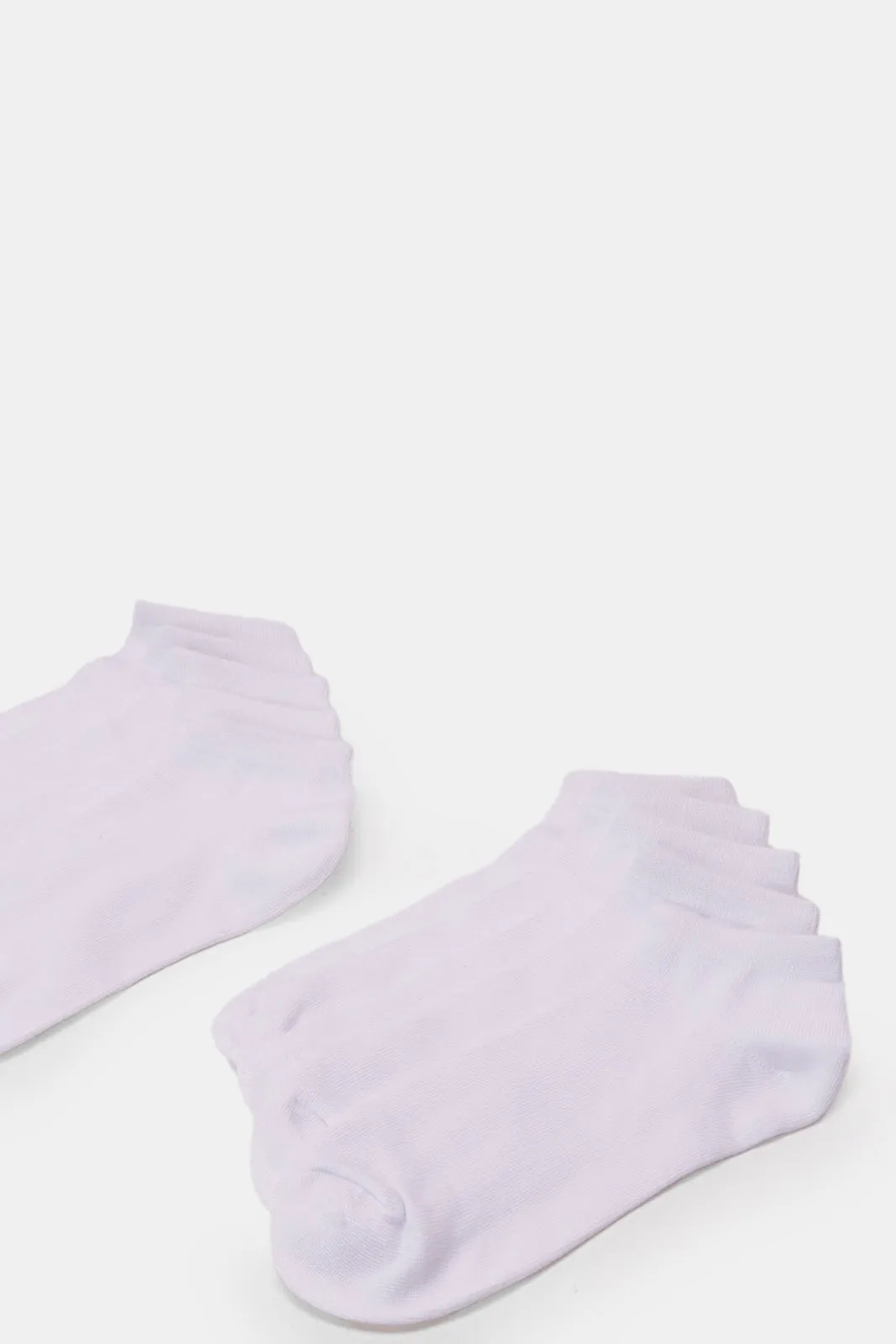 Men White Plain Ankle Socks Set (10 Pairs)