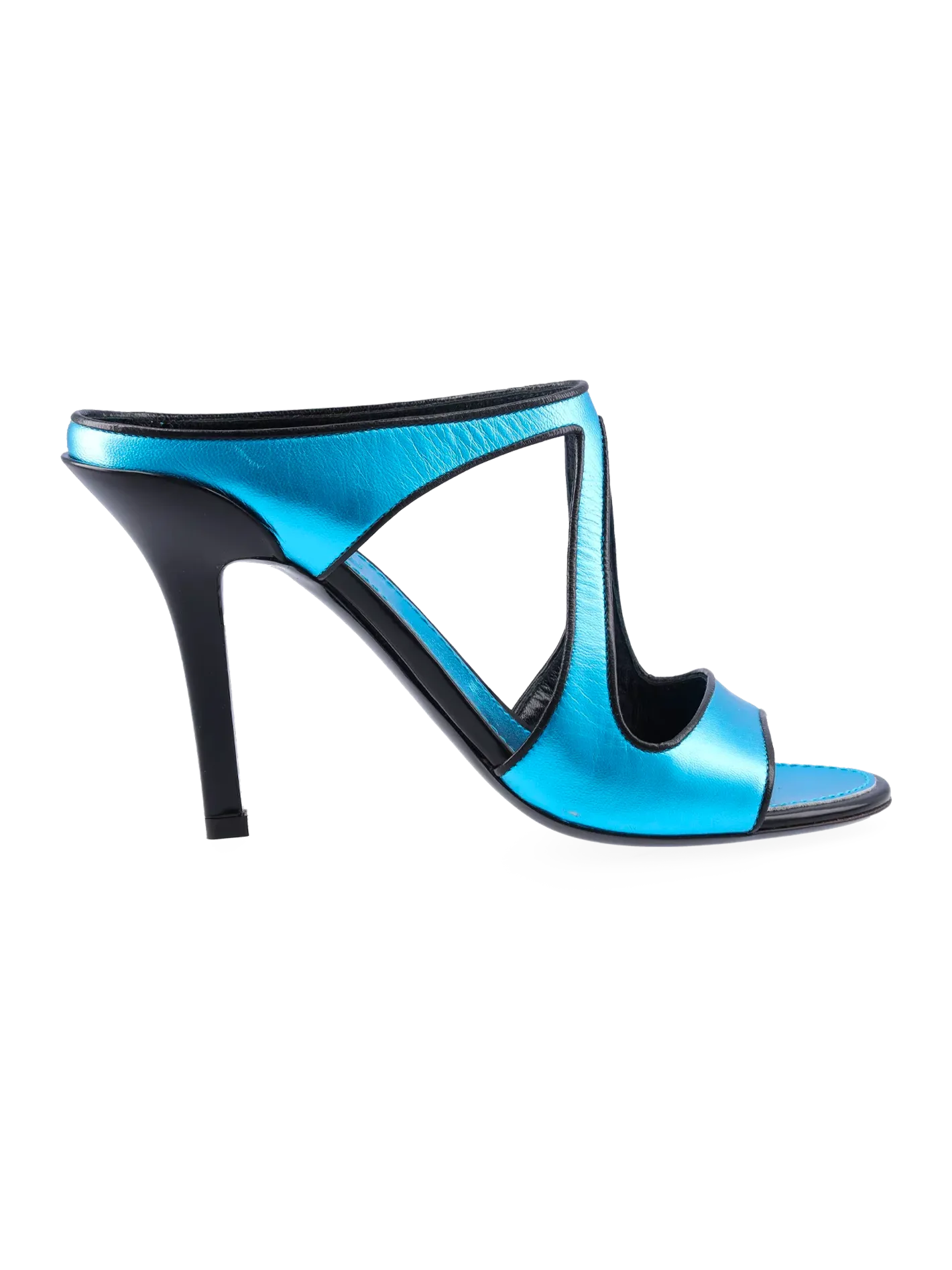 metallic-effect 110mm cut-out sandals